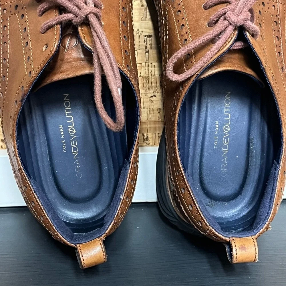 Cole Haan GrandEvolution‎ Wingtip Oxford British Tan Leather Mens 10M C26343